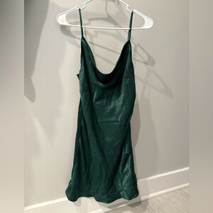 Slip Dress Green scoop neck